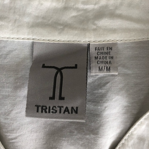 Tristan White Tuxedo Style Blouse - Picture 2 of 6